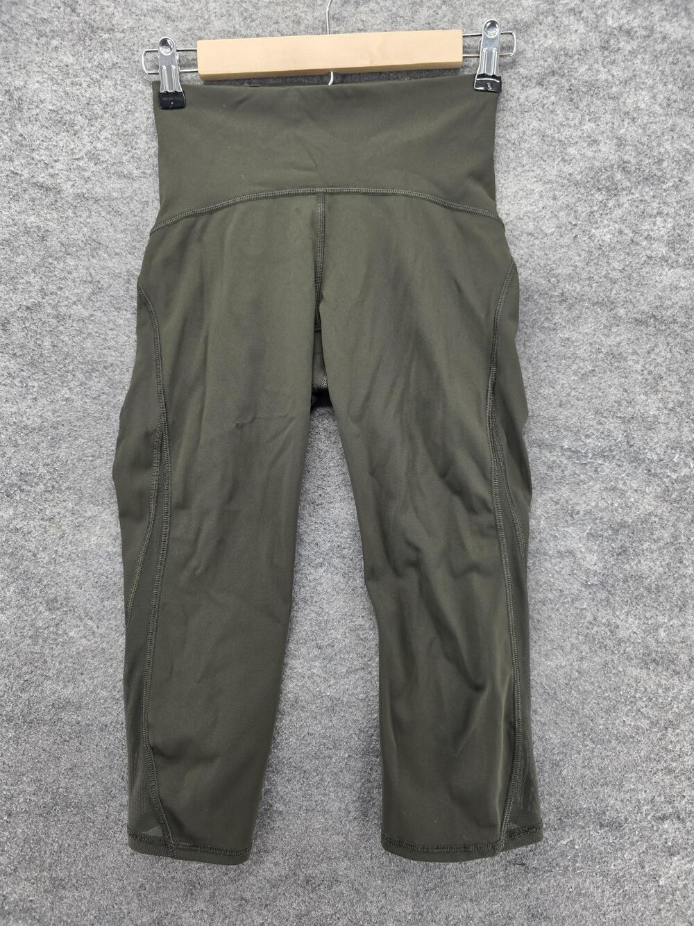 Lululemon Capri Leggings Womens 4 Green High Rise Yoga Pants Athletic Gym